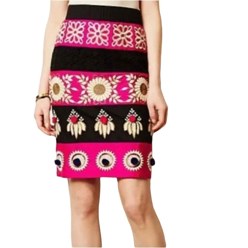 Colorful Multi Media Pencil Skirt by Anthropologie Leifsdottir - Sz 4 Stunning!
